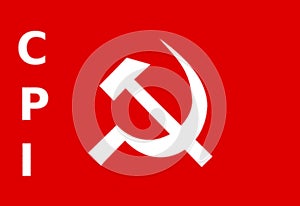 Glossy glass flag of Communist Party of India