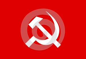 Glossy glass flag of Communist Party of India Marxist