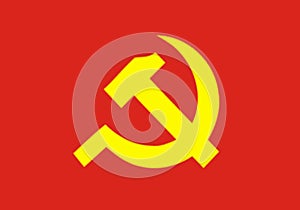 Glossy glass flag of Communist Party of Vietnam