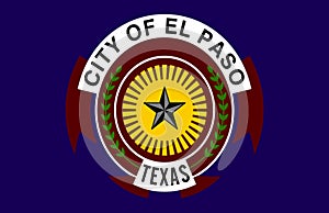 Glossy glass Flag of El Paso