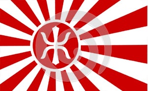 Glossy glass flag of Empire of the Rising Sun