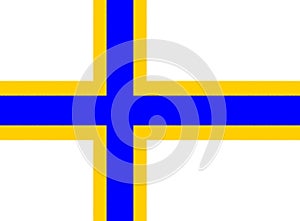 Glossy glass Flag of Finnish people of Sweden