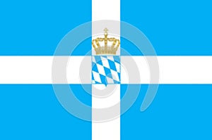 Glossy glass flag of the Greece between 1858 and 1862