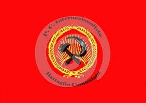Glossy glass flag of Internationalist Communist Party