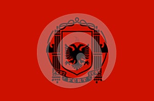 Glossy glass flag of the Italian protectorate of Albania