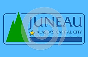 Glossy glass flag of Juneau