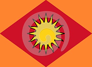 Glossy glass flag of Kingdom of Sina