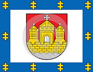 Glossy glass Flag of Klaipeda County, Lithuania