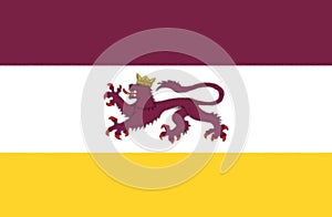 Glossy glass flag of modern Kingdom of Leon