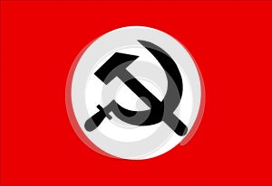 Glossy glass flag of National Bolshevik Party