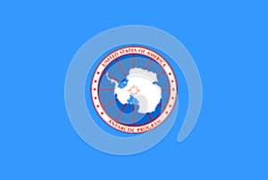 Glossy glass Flag of National Science Foundation Antarctic Program U.S.