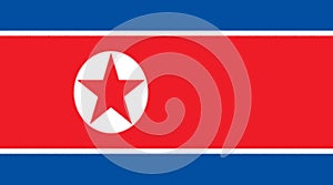 Glossy glass flag of North Korean