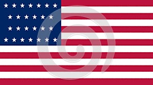 Glossy glass Flag ofUnited United States of America 1837-1845