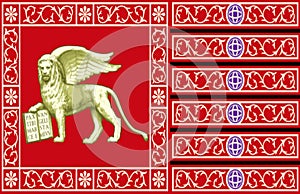 Glossy glass flag of Republic of Venice