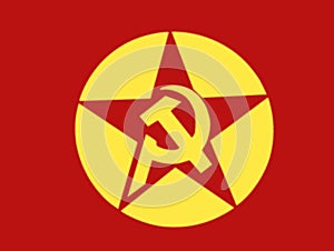 Glossy glass flag of Revolutionary People`s Liberation Party/Front
