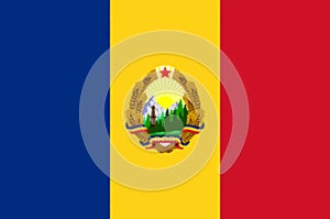 Glossy glass Flag of Romania 24 September 1952 - 21 August 1965