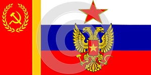 Glossy glass Flag of Russian Federative SCR
