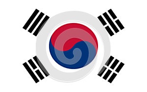 Glossy glass flag of South Korea photo
