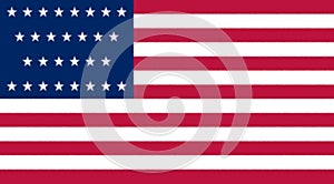 Glossy glass Flag of United States of America 1847 1848