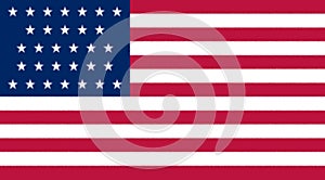 Glossy glass Flag of United States of America 1851 1858