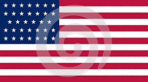 Glossy glass Flag of United States of America 1861 1863