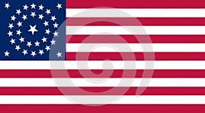 Glossy glass Flag of United States of America 1861 1863