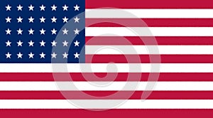 Glossy glass Flag of United States of America 1863 1865