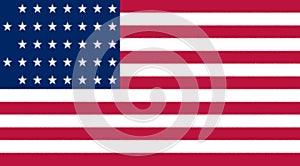 Glossy glass Flag of United States of America 1867 1877