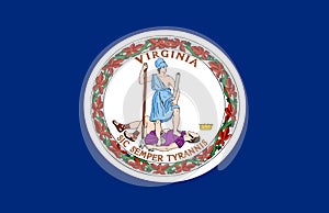 Glossy glass Flag of Virginia February 1, 1950