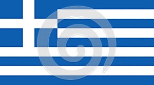 Glossy glass l flag of Greece, popularly referred to as the `blue and white` or the `sky blue and white`