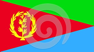 Glossy glass national flag of Eritrea