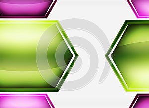 Glossy glass shapes abstract background