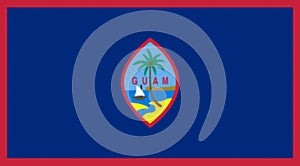 Glossy glass U.S. territorial flag of Guam