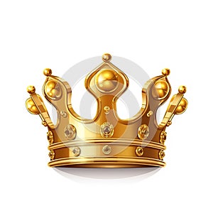 Glossy golden crown illustration. Ai generative
