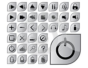 Glossy gray icons