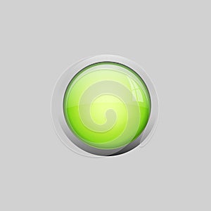 Glossy green round shape button vector illustration
