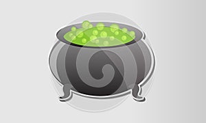 Glossy halloween witch cauldron