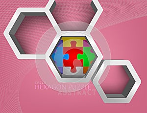 Glossy hexagon shape scene vector