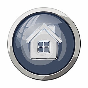 Glossy Home Button Icon for Web and Apps