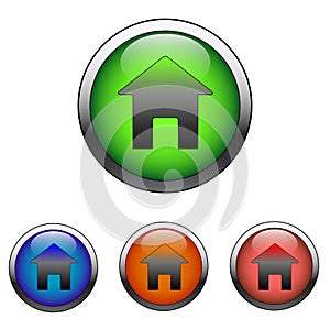 Glossy Home Sign Icon (vector)