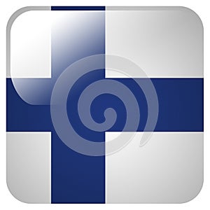Glossy icon with flag of Finland