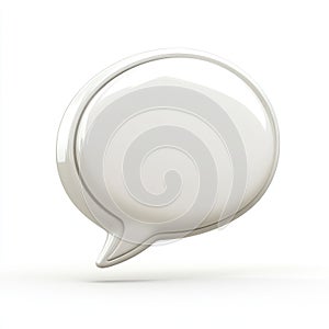 White Glossy Speech Bubble 3D Render