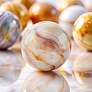 Glossy light marble natural surface