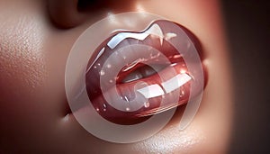 A glossy lip effect, Ai generated image