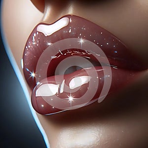 A glossy lip effect, Ai generated image