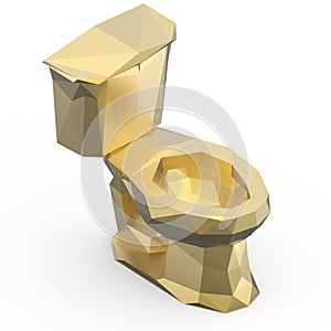 Glossy low poly water closed isolated on white background