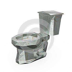 Glossy low poly water closed isolated on white background