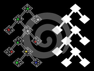 Flare Mesh Wire Frame Binary Tree Icon with Flare Spots