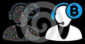 Flare Mesh 2D Bitcoin Operator Icon with Flare Spots