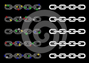 Flare Mesh 2D Blockchain List Icon with Flare Spots